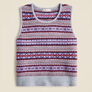 J Crew Fair Isle Boiled Wool Sweater Vest